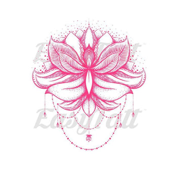 Pink Lotus Flower - Temporary Tattoo