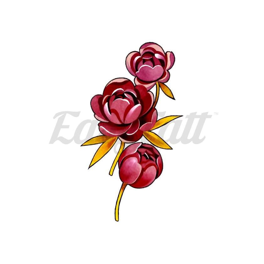 Pink Roses - By Lenera Solntseva - Temporary Tattoo