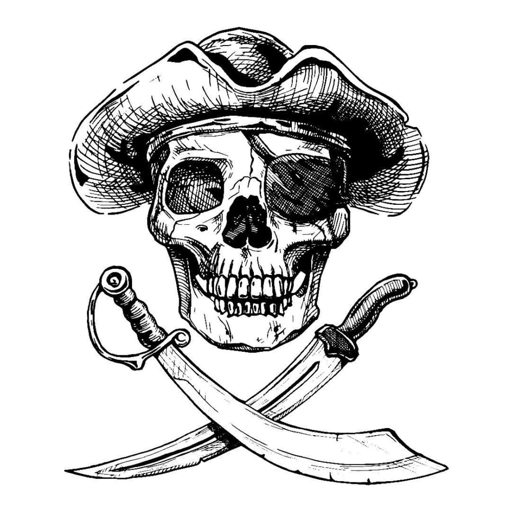 Pirate Skull - Temporary Tattoo