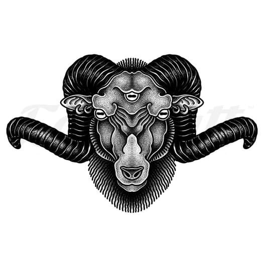 Possessed Ram - Temporary Tattoo