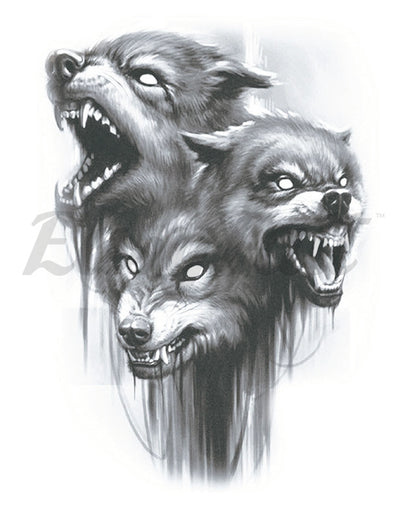 Possessed Wolves - Temporary Tattoo