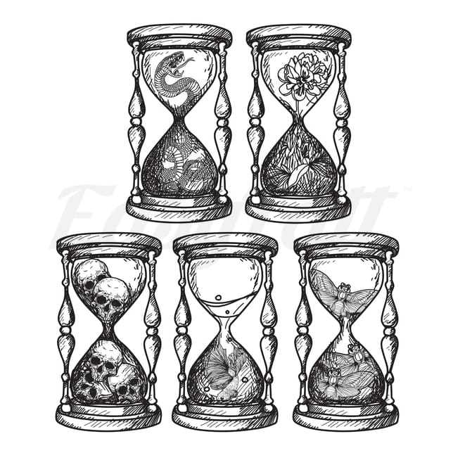 Potion Hourglasses - Temporary Tattoo