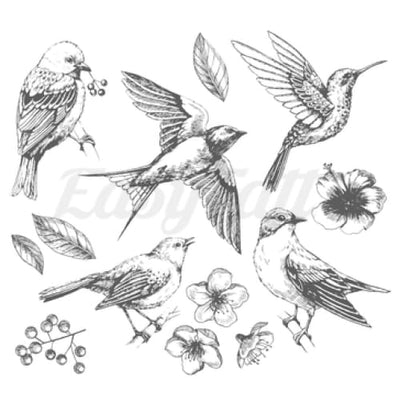 Pretty Birds - Temporary Tattoo