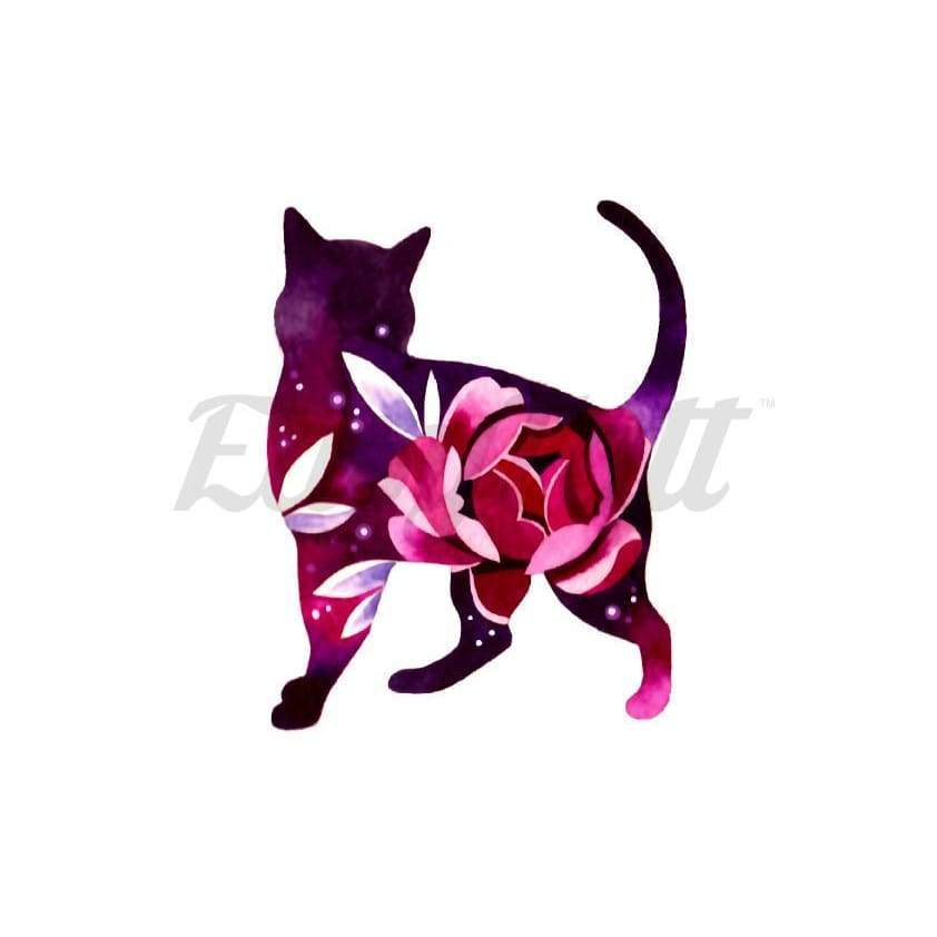 Purple and Pink Rose Cat - By Lenera Solntseva - Temporary