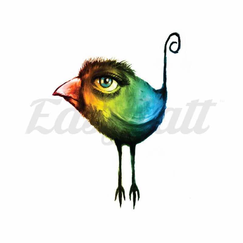 Rainbow Bird - By O’Malley - Temporary Tattoo