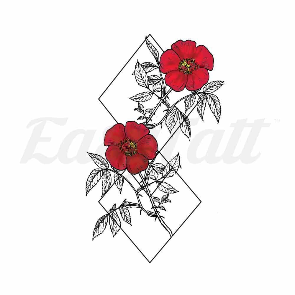 Red Petals - By Jen - Temporary Tattoo