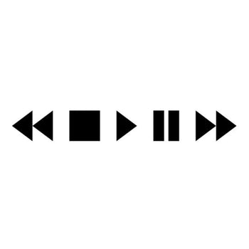 Rewind Stop Play Pause Fast Forward - Temporary Tattoo