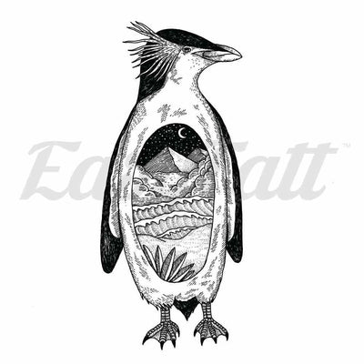 Rockhopper Penguin - By Kiryadi - Temporary Tattoo