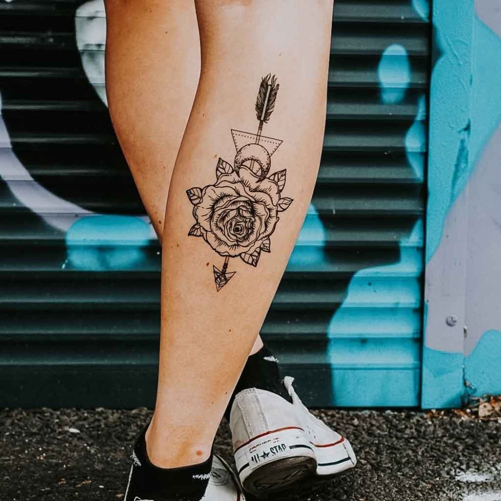 Rose Arrow - Temporary Tattoo