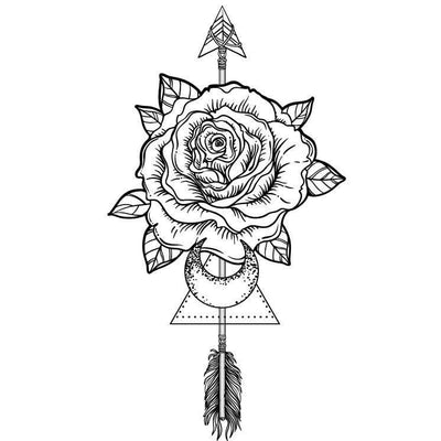 Rose Arrow - Temporary Tattoo