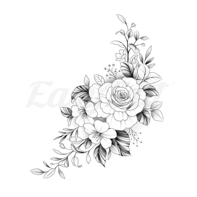 Rose Bouquet Temporary Tattoo | EasyTatt™