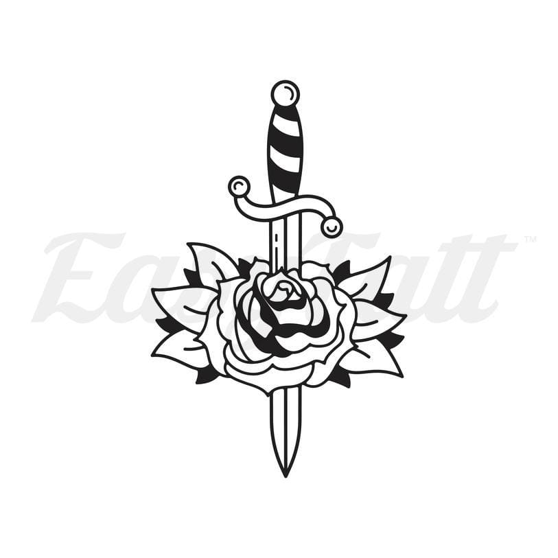 Rose Dagger - Temporary Tattoo