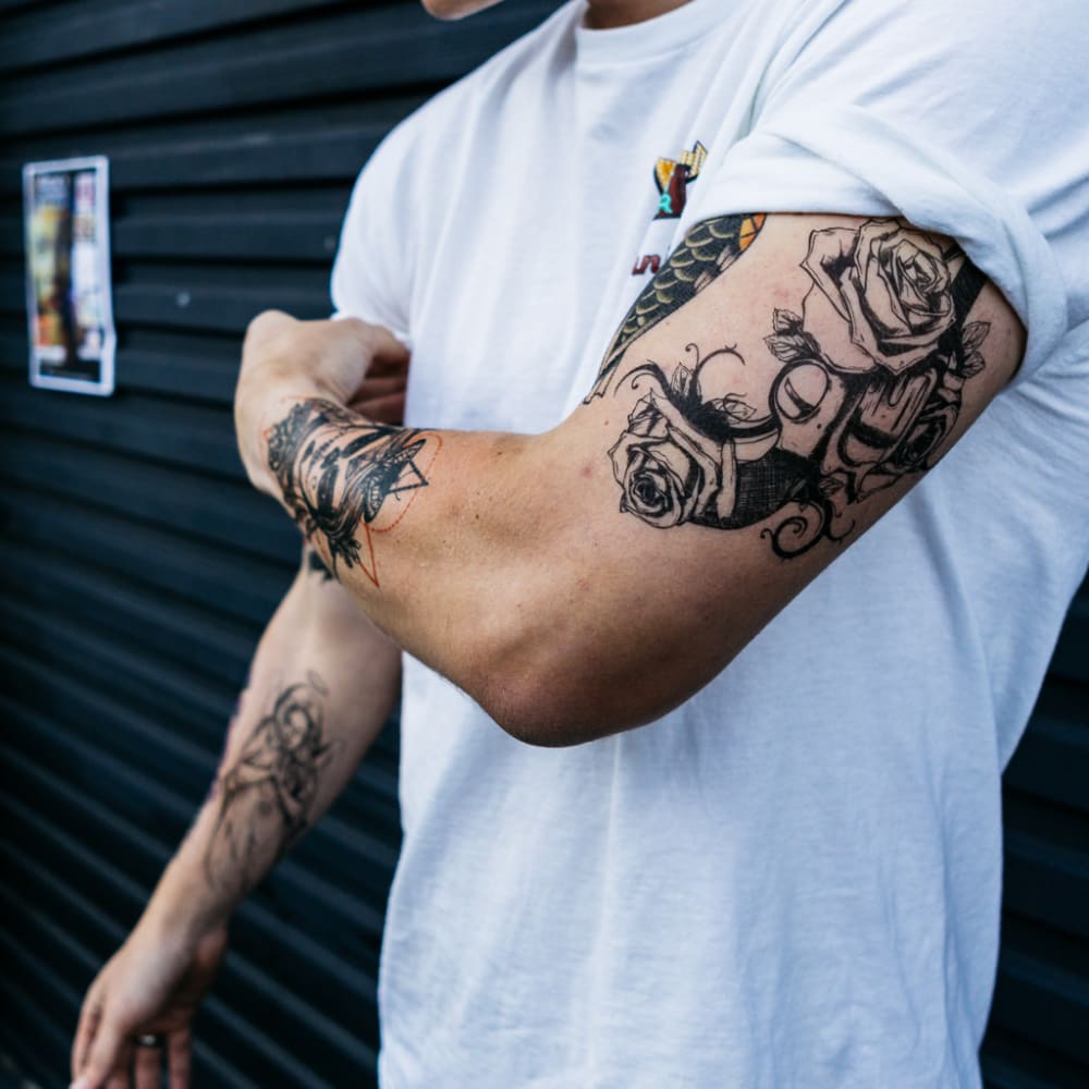 Rose Revolver - Temporary Tattoo