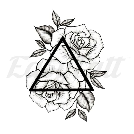 Rose Triangle - Temporary Tattoo