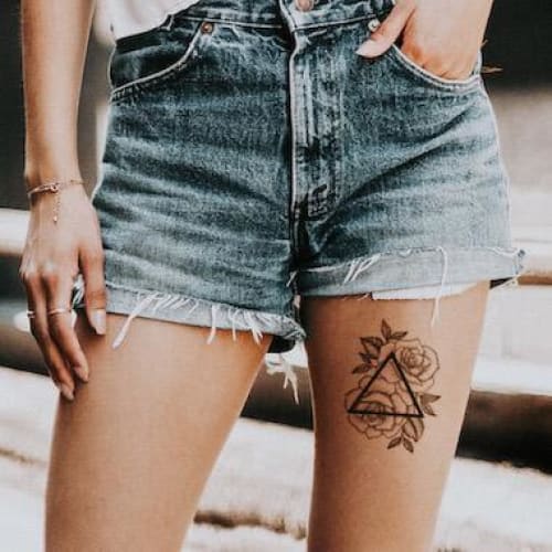 Rose Triangle - Temporary Tattoo