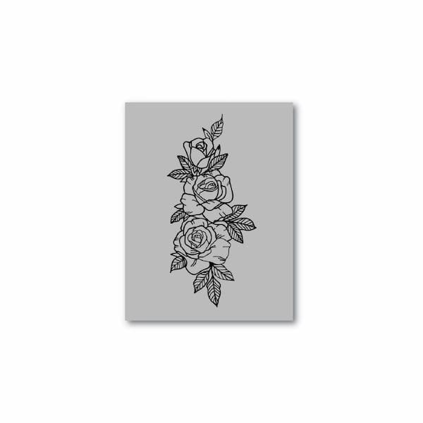 Roses Outline - Single Stencil