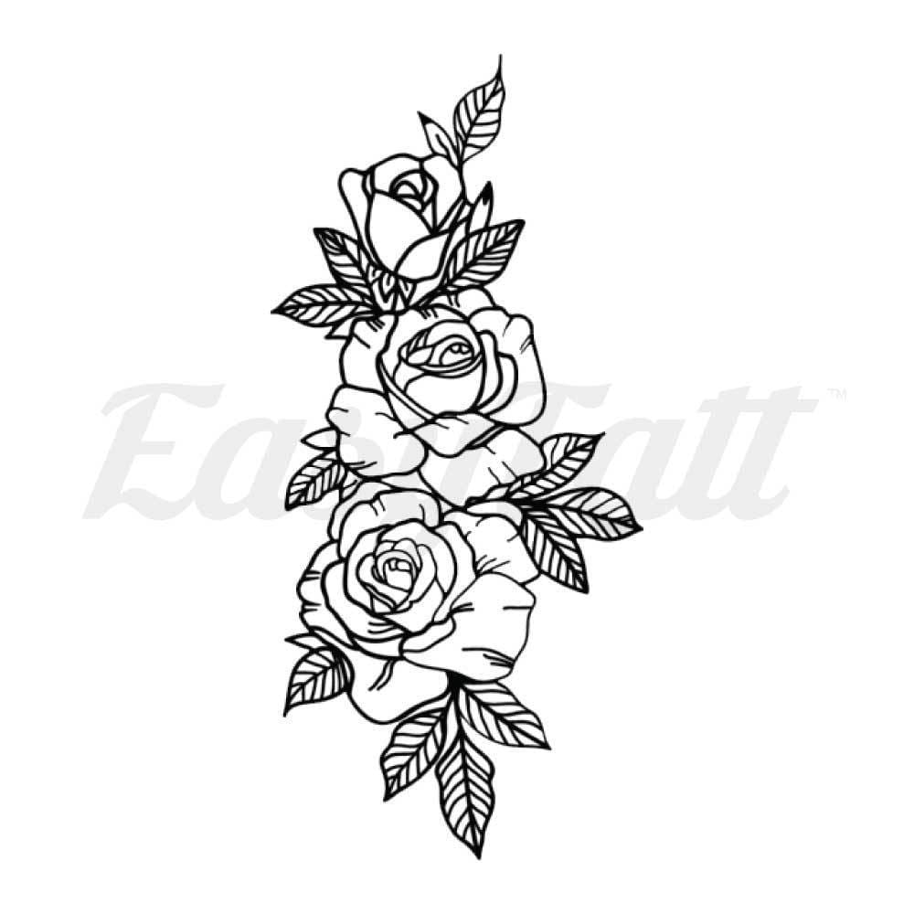 Roses Outline - Temporary Tattoo