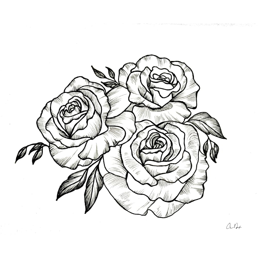 Roses - By Carrie Dotson - Temporary Tattoo