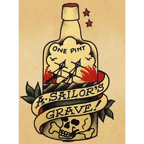 Sailor Jerry Grave - Temporary Tattoo