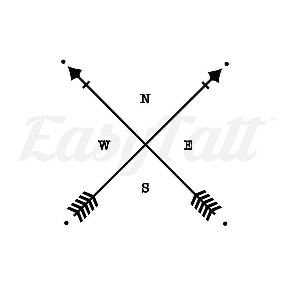 Simple Compass - By Eastern Cloud - Temporary Tattoo