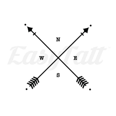 Simple Compass - By Eastern Cloud - Temporary Tattoo