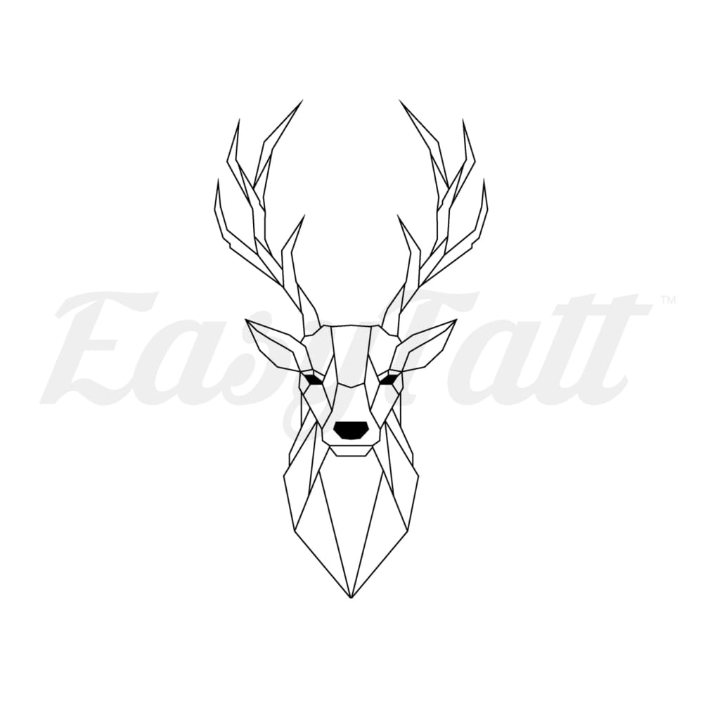 Simple Geometric Deer - Temporary Tattoo