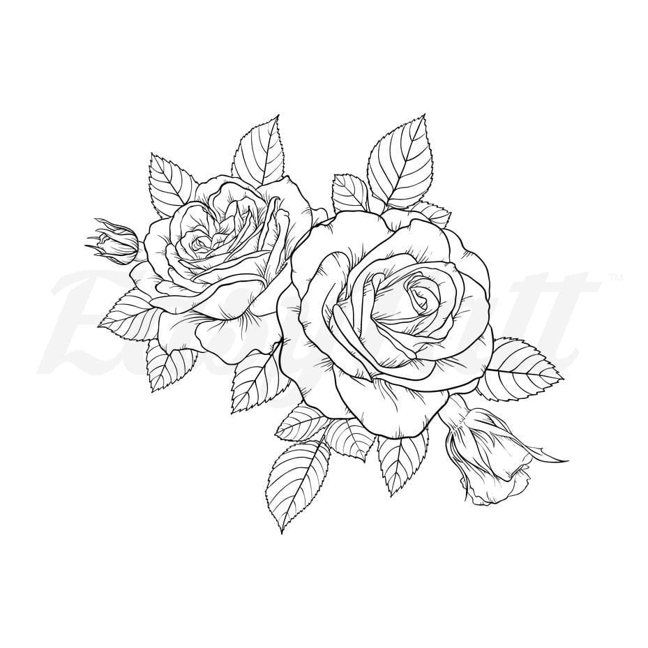 Dot work Rose - Temporary Tattoo