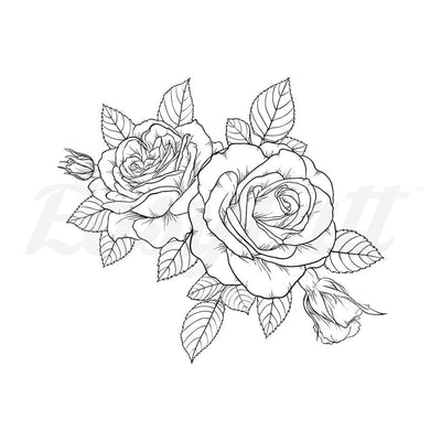 Dot work Rose - Temporary Tattoo