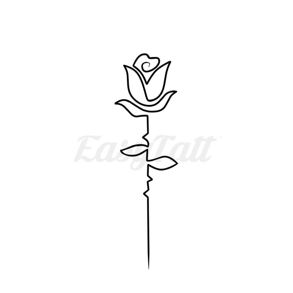 Single Line Rose - Temporary Tattoo