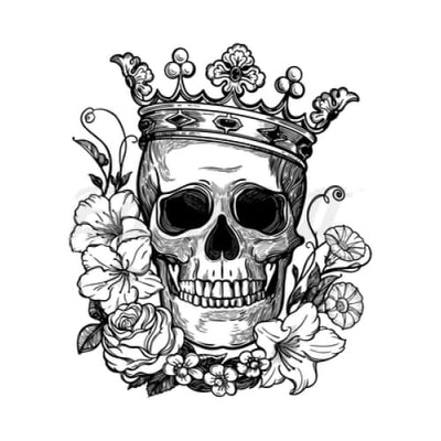 Skull with Crown - Temporary Tattoo