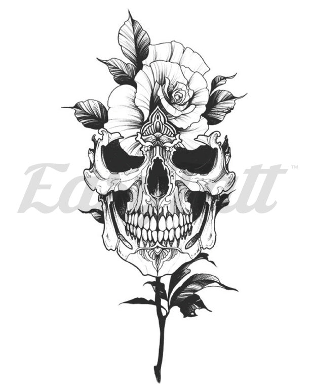 Skull Flower Temporary Tattoo EasyTatt™