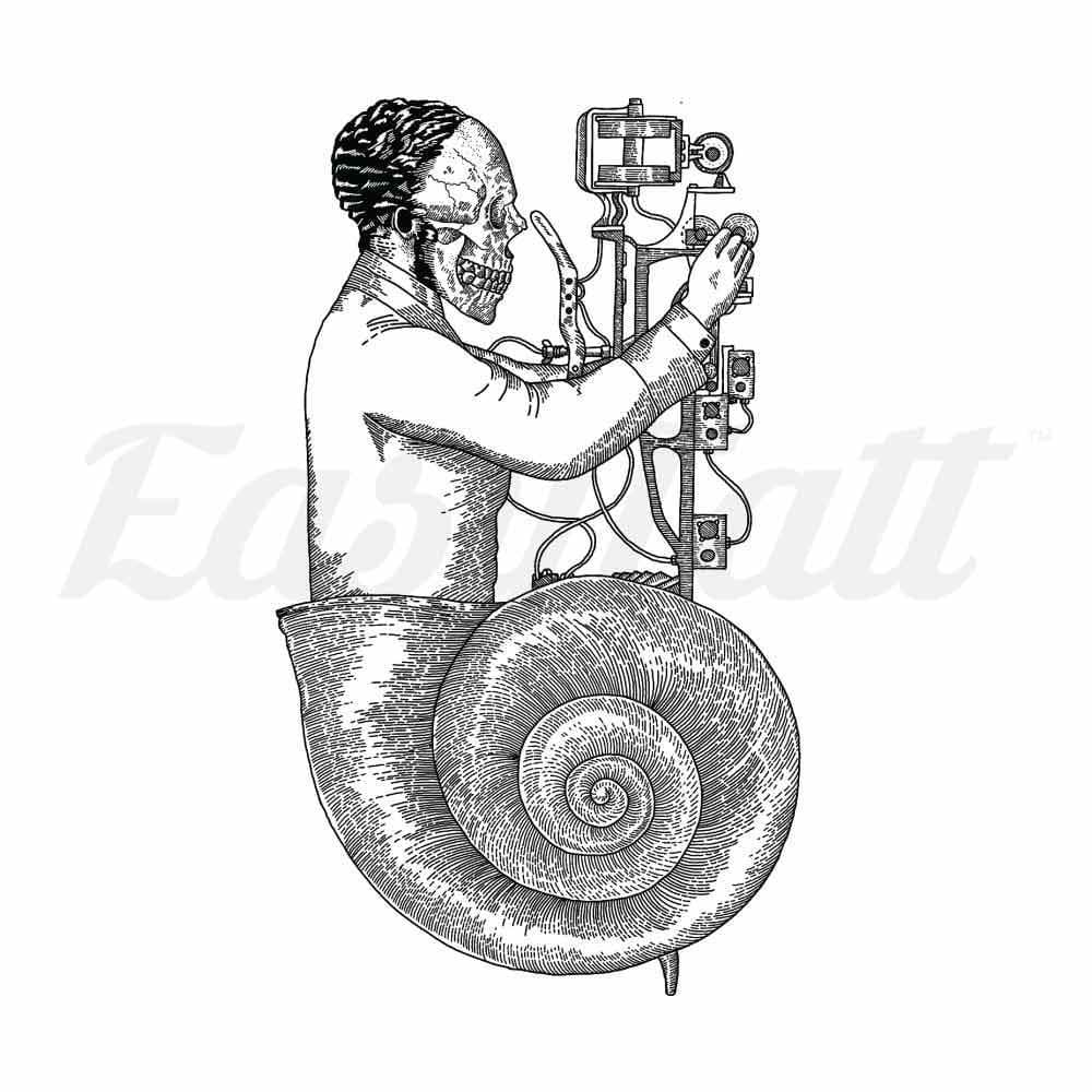 Snail Scientist - By Kiryadi - Temporary Tattoo