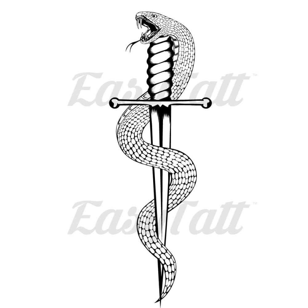 Snake and Dagger - Temporary Tattoo