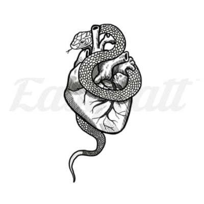 Snake Heart - Temporary Tattoo
