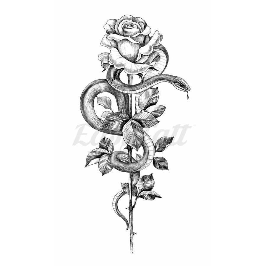 Snake Rose - Temporary Tattoo