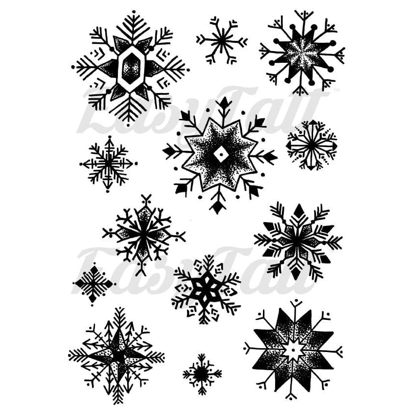 Snowflakes - By Alexandra Ramirez - Temporary Tattoo