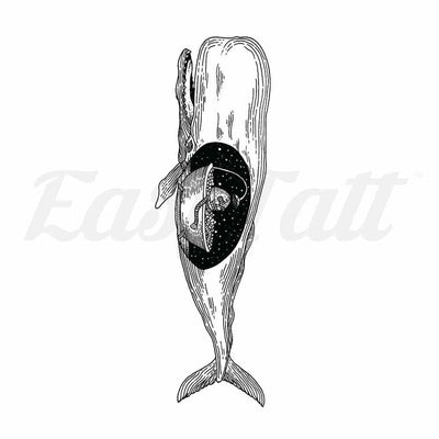 Space Whale - By Kiryadi - Temporary Tattoo