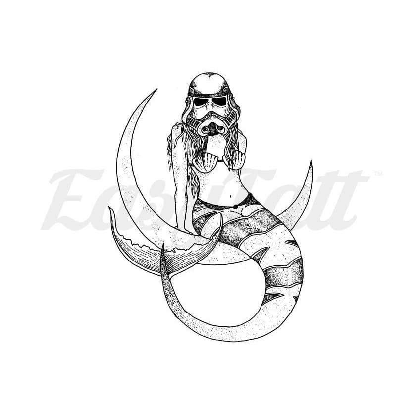 Stormtrooper Mermaid - By Kiryadi - Temporary Tattoo
