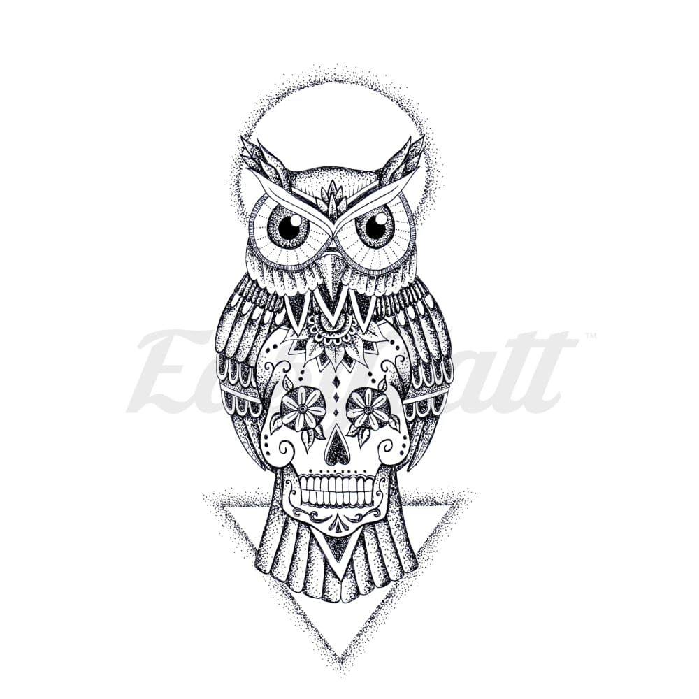 Sugar Owl - By Georgia Mason - Temporary Tattoo