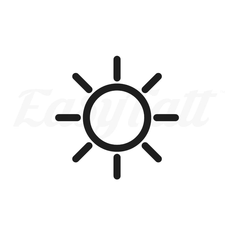 sun symbol temporary tattoo