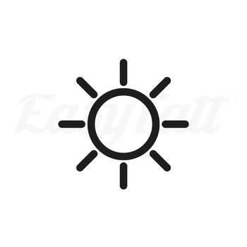 sun symbol temporary tattoo