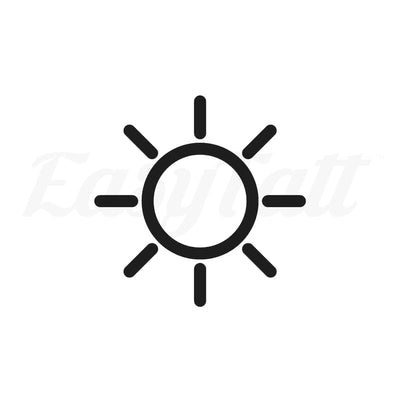 sun symbol temporary tattoo