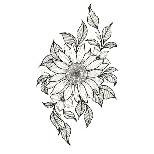 Sunflower - Temporary Tattoo