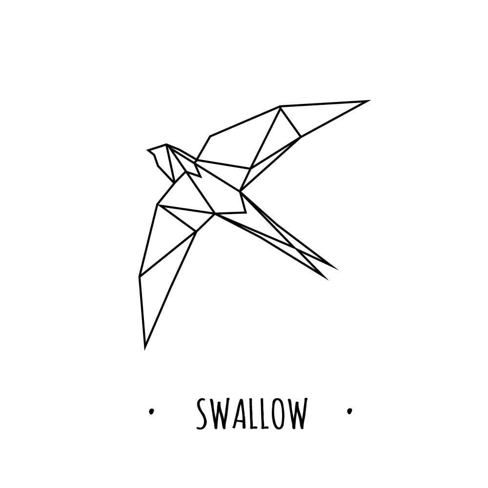Swallow - Temporary Tattoo