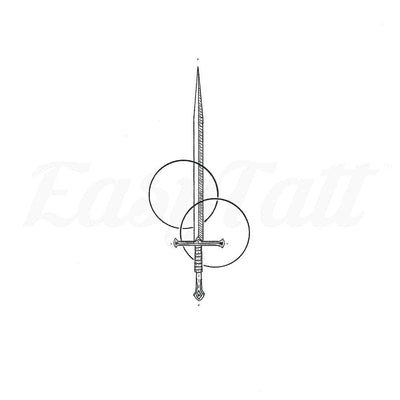 Sword and Circles - By MamoArt - Temporary Tattoo