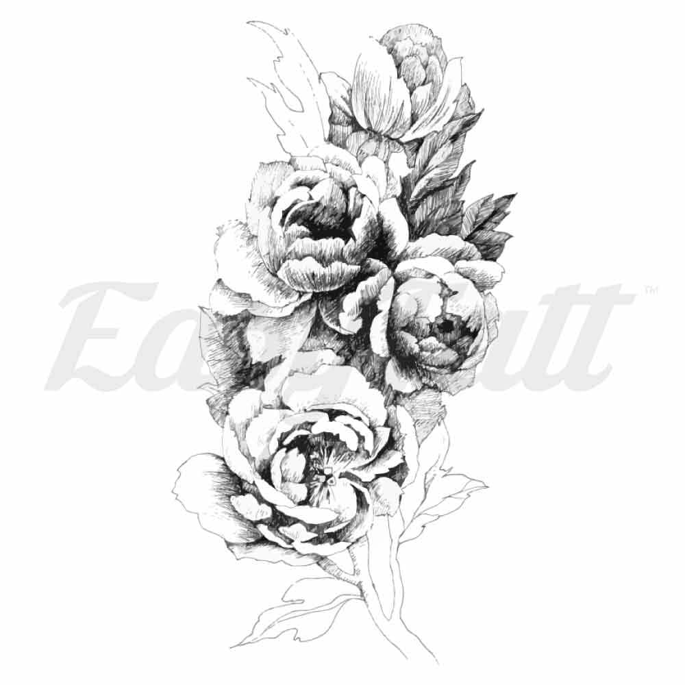 Thigh Roses - Temporary Tattoo