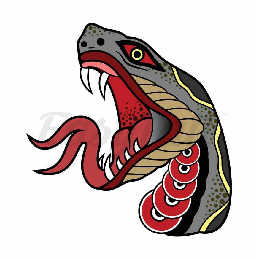 Traditional Snake - Temporary Tattoo