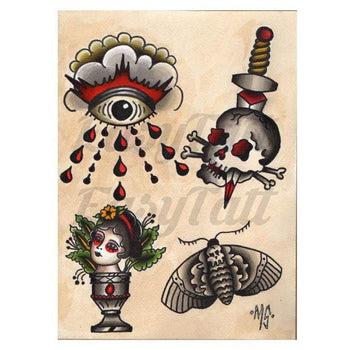 Traditional - By Micah Shafer - Temporary Tattoo