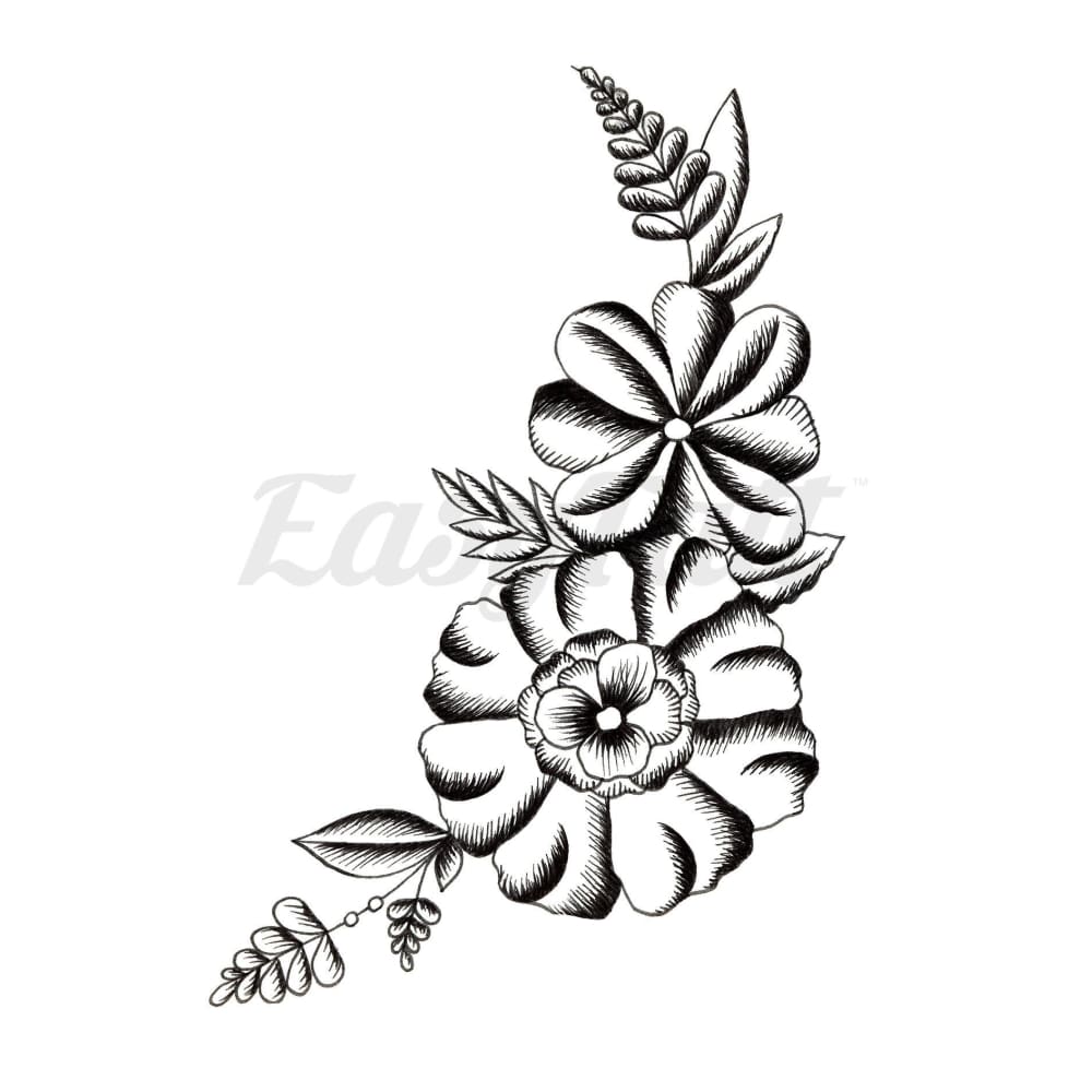 Seven Pettled Flower - Temporary Tattoo
