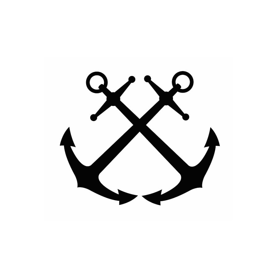 Twin Anchors - Temporary Tattoo